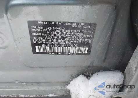 2015 Subaru Forester 2.5I Limited из США, поврежденный, VIN JF2SJARC5FH810499